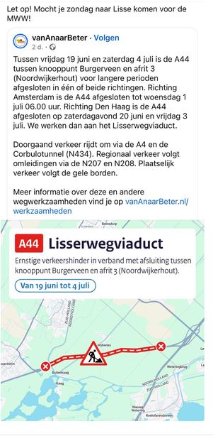 afsluiting Lisserwegviaduct